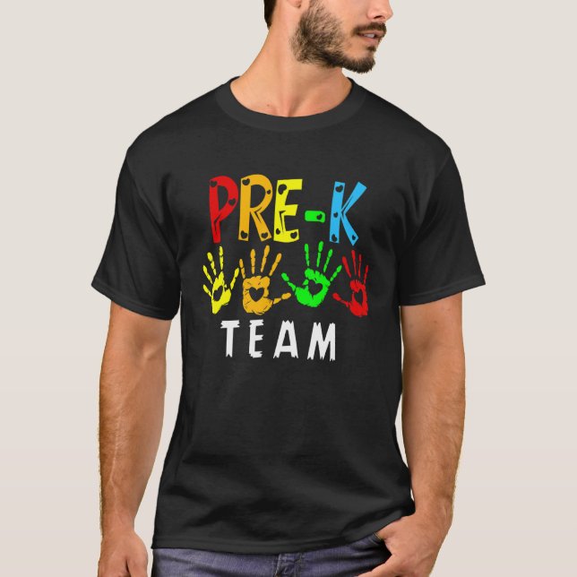 Camiseta Pre K Team Handprints De Vuelta A La Escuela (Anverso)