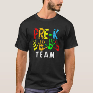 Camiseta Pre K Team Handprints De Vuelta A La Escuela