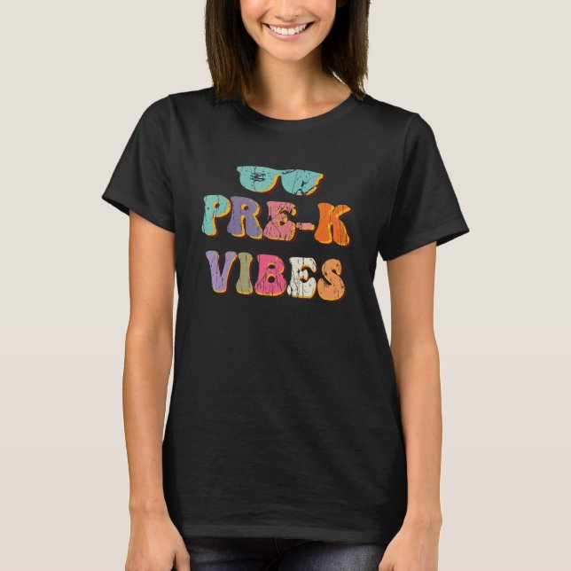 Camiseta Pre K Vibes De Vuelta Al Colegio Genial Primer Día (Anverso)
