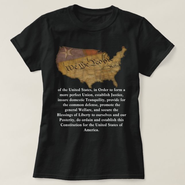 Camiseta Preámbulo de la Constitución de los Estados Unidos (Diseño del anverso)