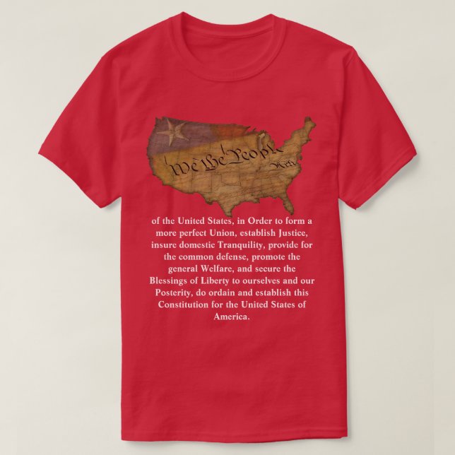 Camiseta Preámbulo de la Constitución de los Estados Unidos (Diseño del anverso)