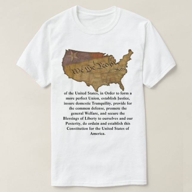 Camiseta Preámbulo de la Constitución de los Estados Unidos (Diseño del anverso)