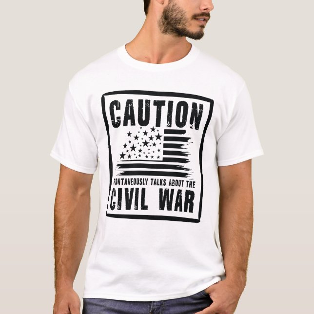 Camiseta Precaución al hablar espontáneamente sobre la guer (Anverso)