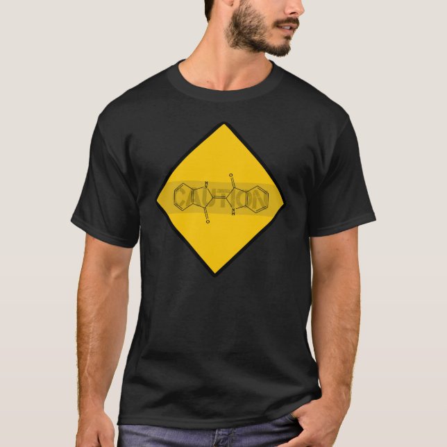 Camiseta Precaución: añil (Anverso)