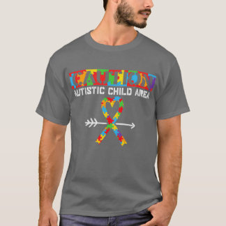 Camiseta Precaución Autista del Área Infantil Divertido Aut