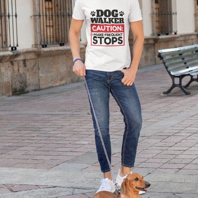 Camiseta Precaución con el Caminador de Perros (Subido por el creador)