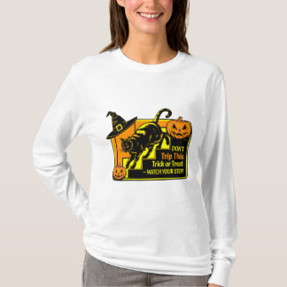 Camiseta Precaución de gato negro vintage - No recortes est