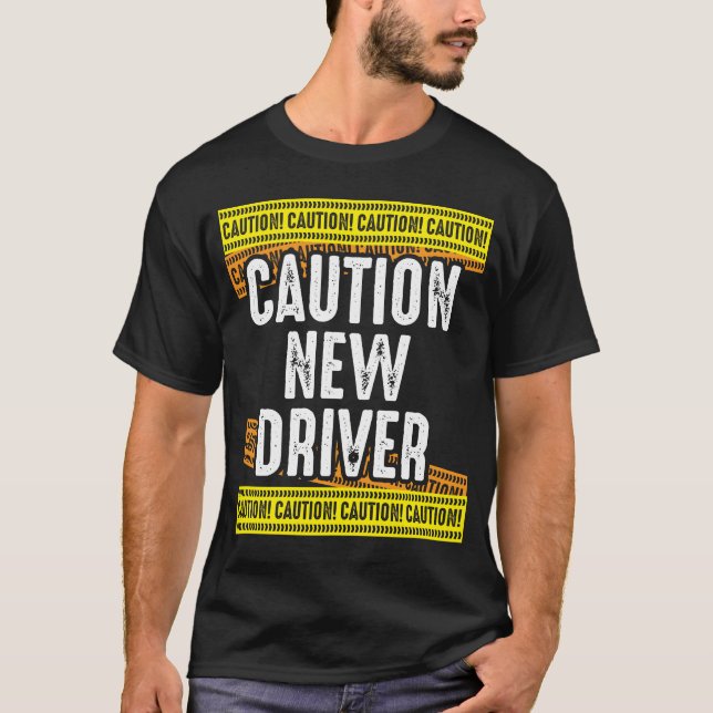 Camiseta Precaución de nuevo controlador con licencia recie (Anverso)