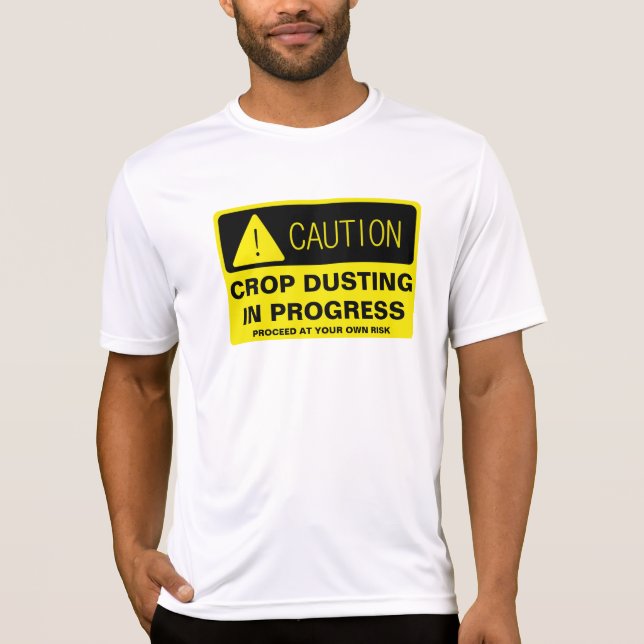 Camiseta ¡Precaución! El sacar el polvo de la cosecha en (Anverso)