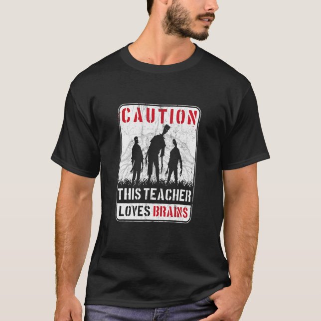 Camiseta Precaución Este Maestro Ama Los Cerebros Inteligen (Anverso)