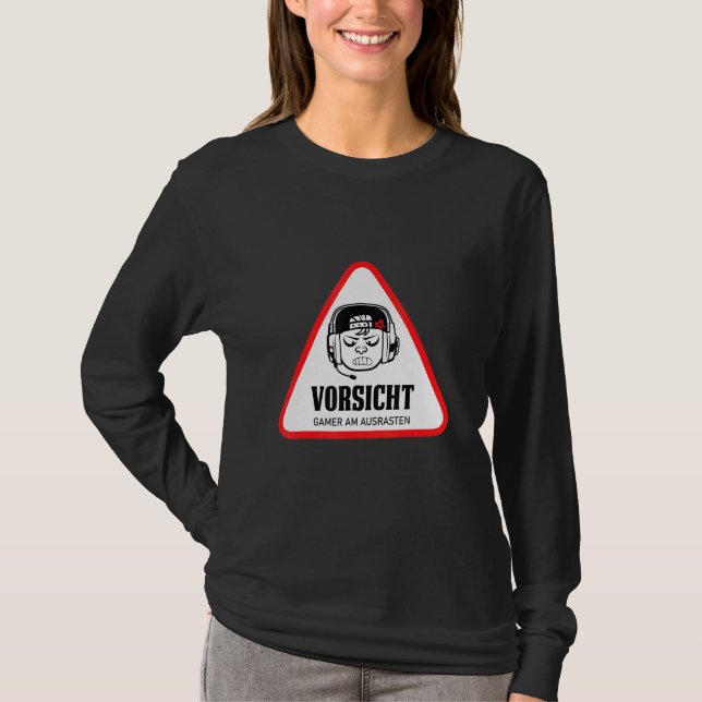 Camiseta Precaución Jugador Diciendo Estrellas De Juego De  (Anverso)