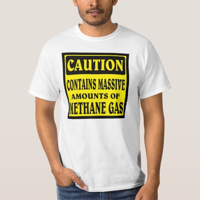 Camiseta PRECAUCIÓN, llena de gas (Anverso)