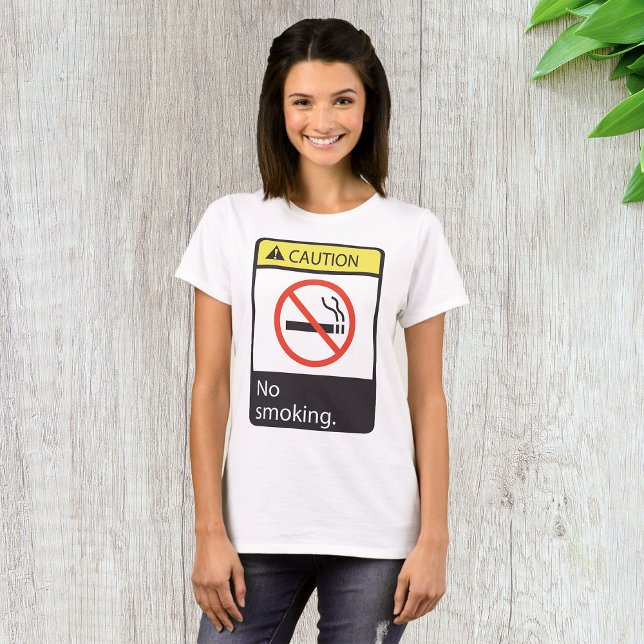 Camiseta Precaución No Fumar Rótulo (Subido por el creador)