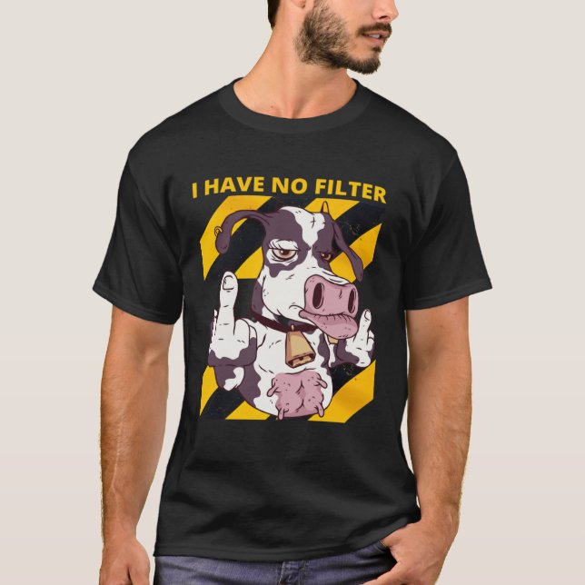 Camiseta Precaución No tengo filtro de humor sarcástico Agr (Anverso)