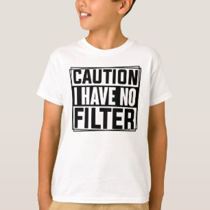 Camiseta Precaución No Tengo Kids De Cita Graciosa De Filtr