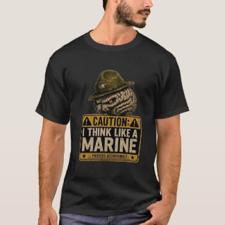 Camiseta Precaución Pienso Como Un Marino Divertido Instruc
