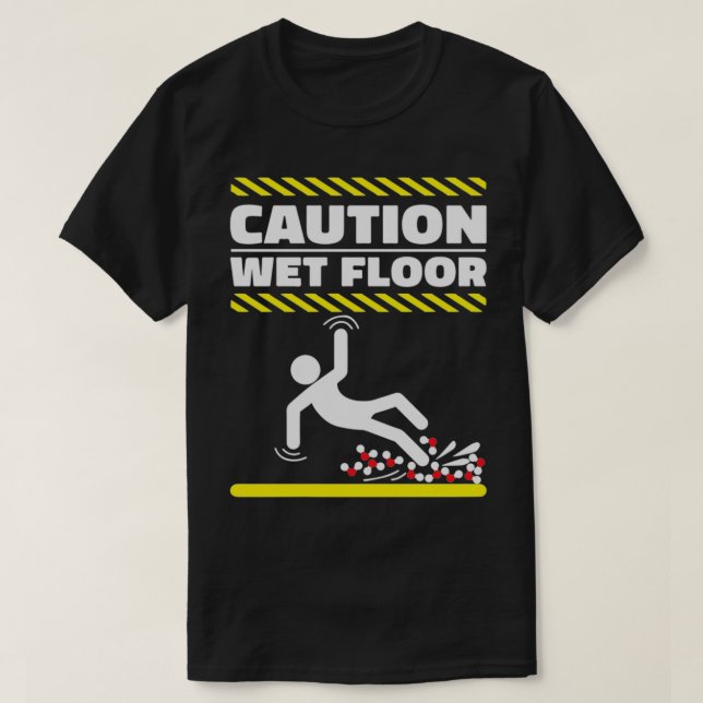 Camiseta Precaución Planta húmeda H2O Moléculas Graciosas G (Diseño del anverso)