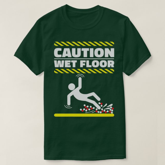 Camiseta Precaución Planta húmeda H2O Moléculas Graciosas G (Diseño del anverso)