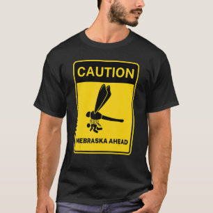 Camiseta Precaución por el Rótulo callejero Nebraska antes