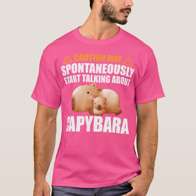 Camiseta Precaución puede empezar a hablar espontáneamente  (Anverso)