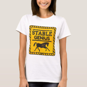 Camiseta Precaución que advierte política estable del