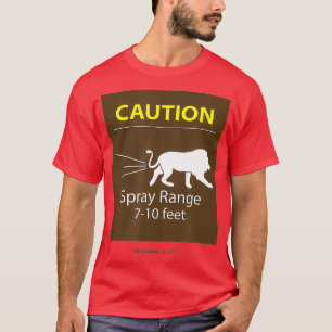Camiseta Precaución, rango de pulverización de 7-10 pies, d