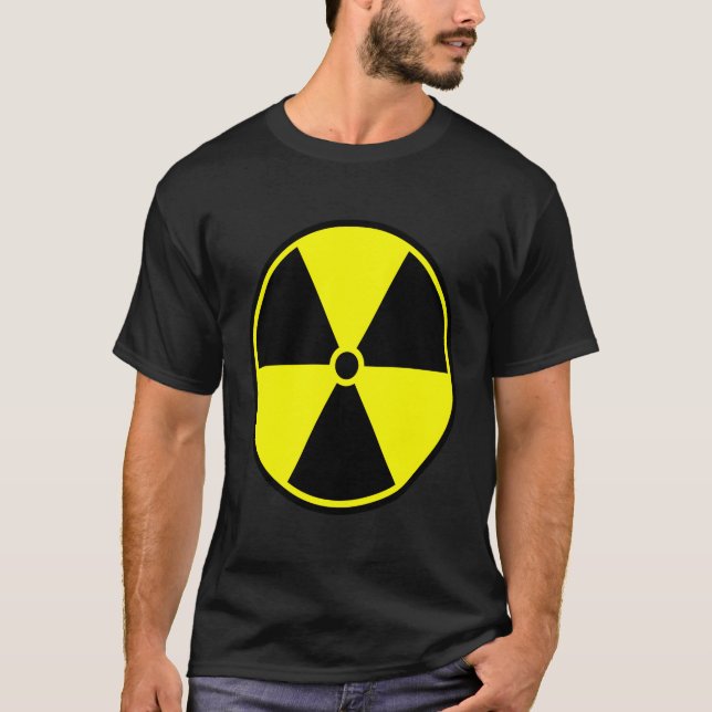 Camiseta Precaución Signo de advertencia de peligro de radi (Anverso)