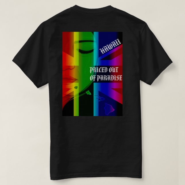 Camiseta PRECIO FUERA DE PARADISE CRYING WAHINE HIFlag Isla (Reverso del diseño)