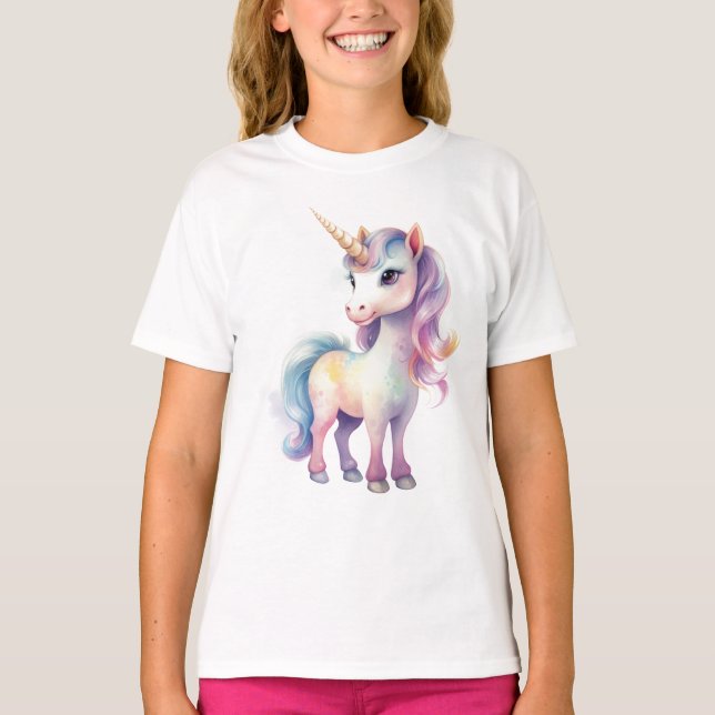Camiseta Preciosa unicornio majestuosa, regalo para Chicas (Anverso)