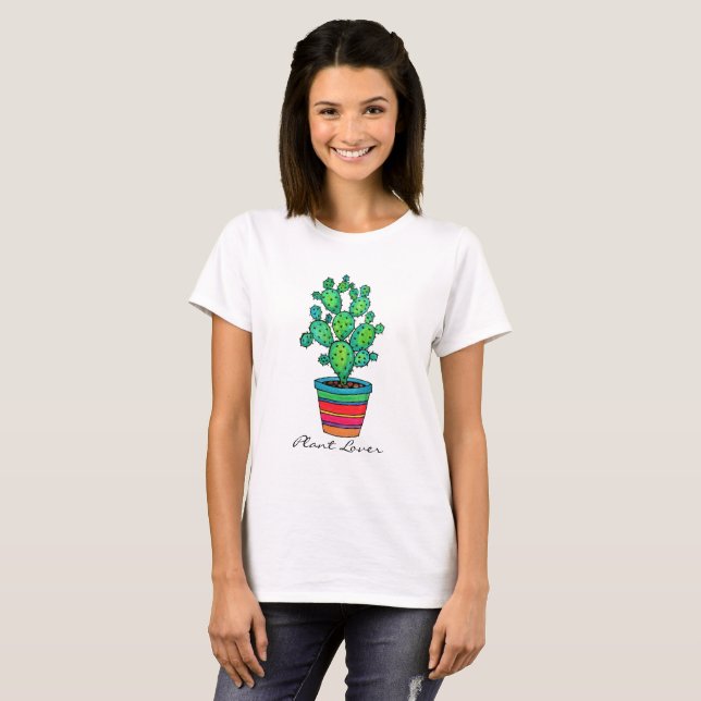 Camiseta Precioso Cactus De Acuarela En Bella Cacería (Anverso completo)
