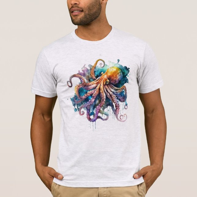 Camiseta Precioso pulpo acuarela (Anverso)