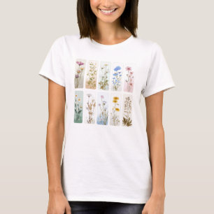 CAMISETA PRECIOSOS TOQUES DE PINCEL FLOR SILVESTRE BOHO PAS