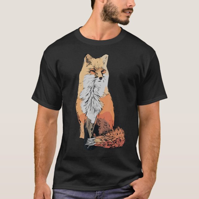 Camiseta Predador silvestre de diseño de zorro rojo animal  (Anverso)