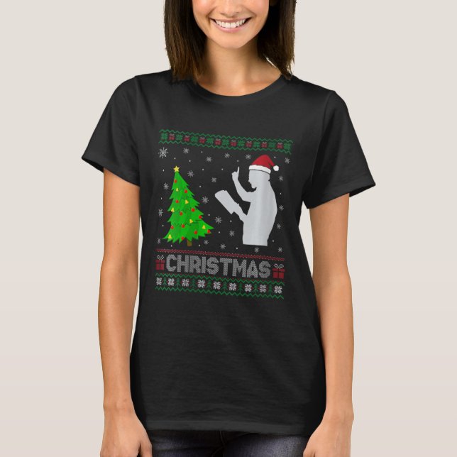 Camiseta Predicadora femenina: árbol de Navidad iluminando  (Anverso)