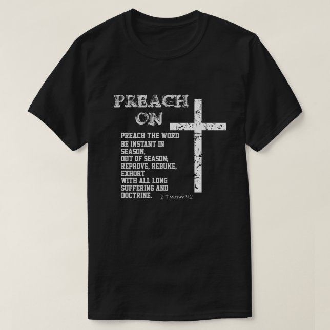 Camiseta Predicar en cita con la escritura timorística KJV  (Diseño del anverso)