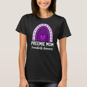 Camiseta Preemie Mom Wife Púrpura Awaren prematuro arcoiris