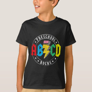 Camiseta Preescolar Abcd Rocks 1er Día Pre-k Maestro De Vue