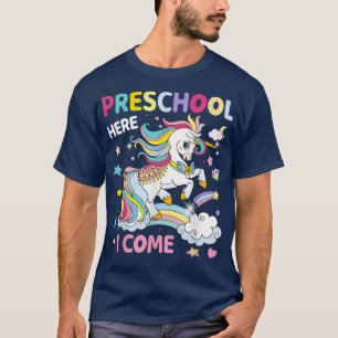 Camiseta Preescolar aquí vuelvo el arcoiris de Unicornio a