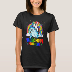 Camiseta Preescolar Unicornio Mágico Montando Narval De Vue