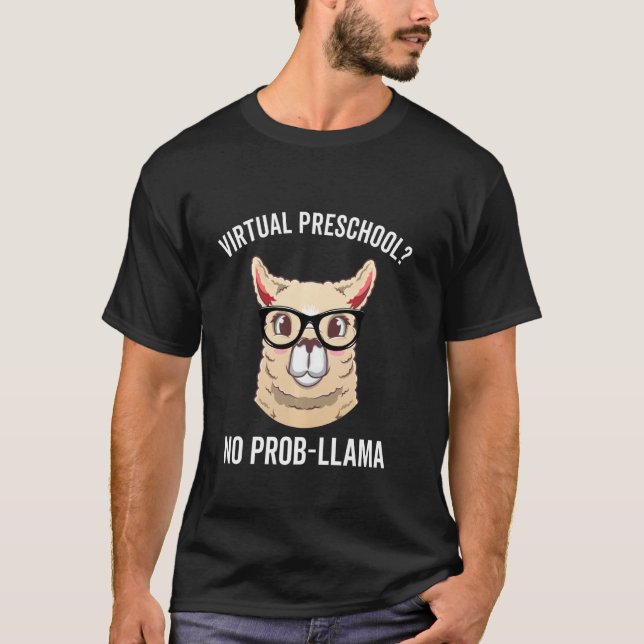 Camiseta Preescolar virtual sin prob. llama té divertido de (Anverso)