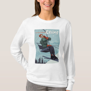 Camiseta Preferiría Esquiar Impresión
