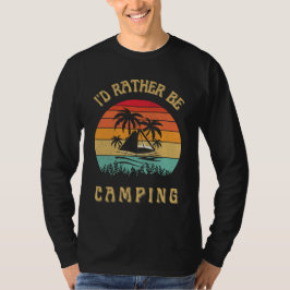 Camiseta Preferiría Estar Camping Vintage Sunset Black Swea