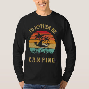 Camiseta Preferiría Estar Camping Vintage Sunset Black Swea