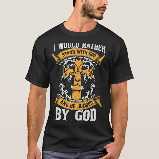 Camiseta Preferiría Estar Con Dios Jesucristo Christi (Anverso)