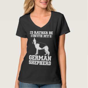 Camiseta Preferiría estar con mi perro pastor alemán