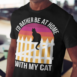 Camiseta Preferiría estar en casa con mi gato