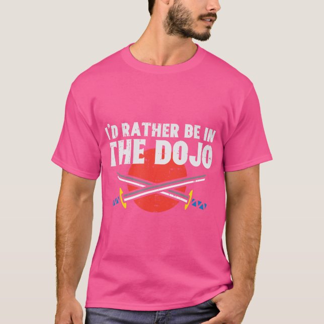 Camiseta Preferiría Estar En El Dojo Samurai Martial Arts K (Anverso)