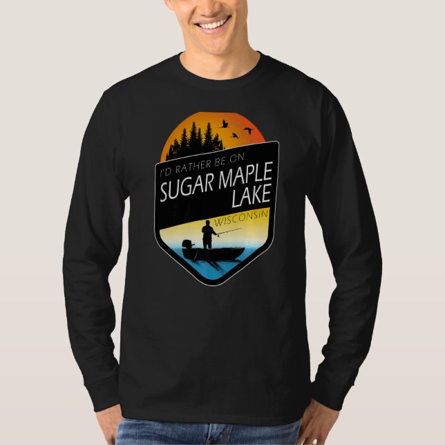 Camiseta Preferiría Estar En El Lago De Maíz Azucarera Wisc (Anverso)