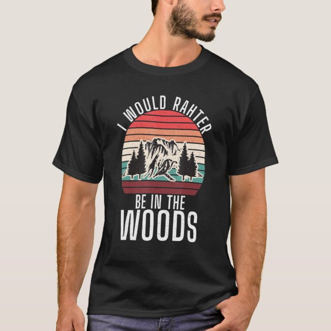 Camiseta Preferiría Estar En La Aventura De Woods Caminando (Anverso)