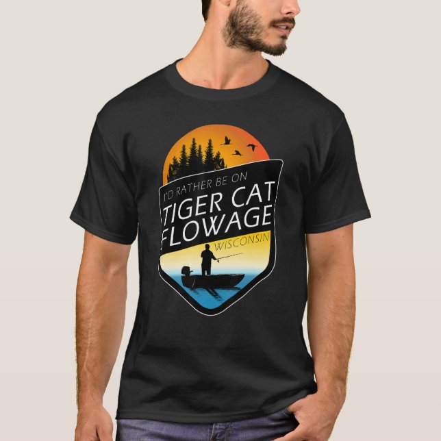 Camiseta Preferiría Estar En La Flor De Gato De Tigre Wisco (Anverso)